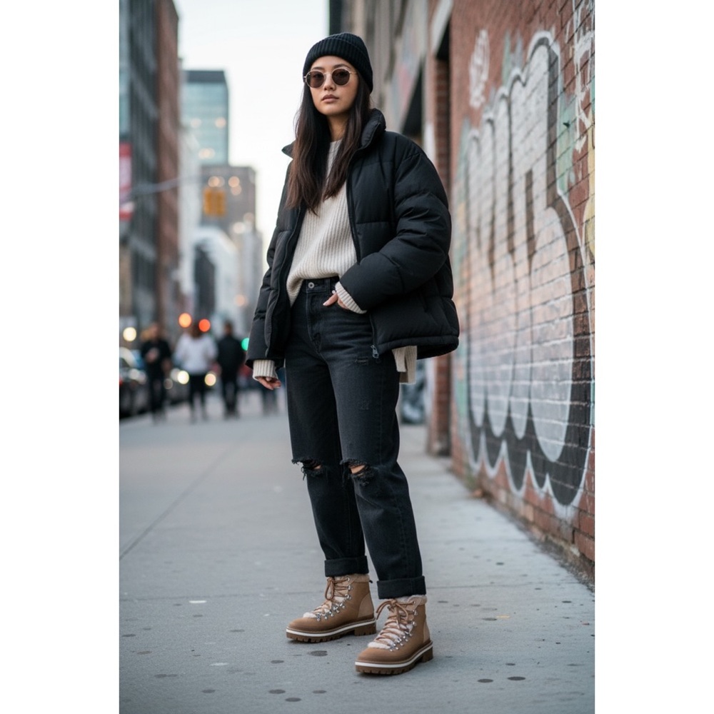 Cool Planet by Steve Madden Buni-F Lace-Up Chunky Lug Sole Booties
